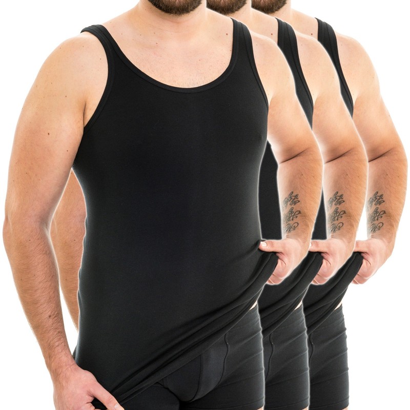 HERMKO 3007 Pack of 3 Extra Long Men's Vest (+10