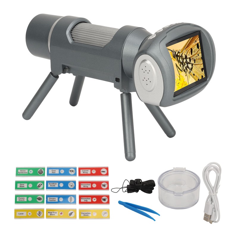 2 In Screen Kids Digital Microscope with 8 LED Lights