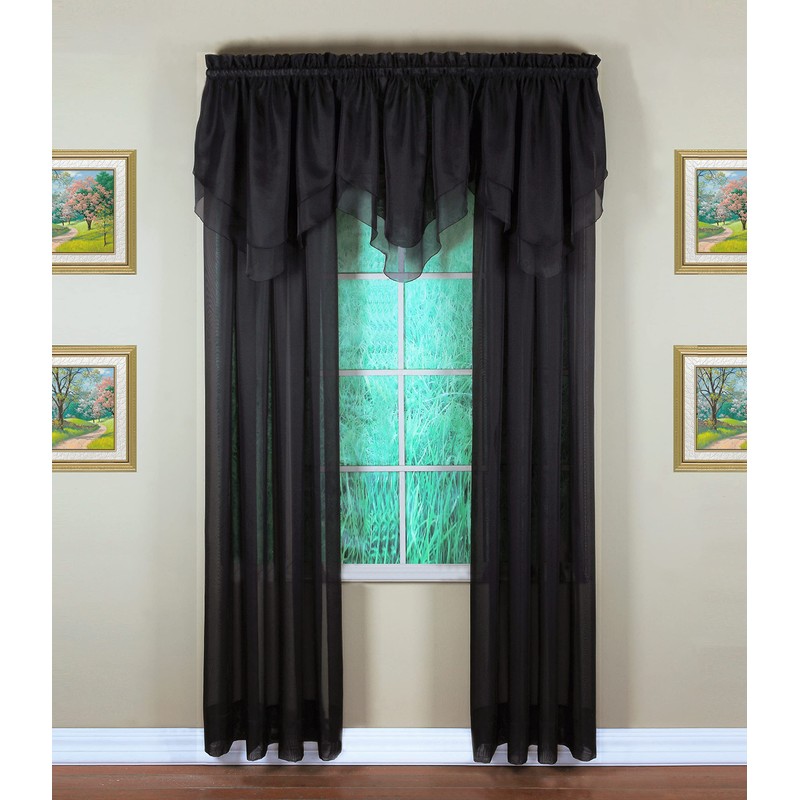 Today's Curtain Emelia Original Voile Ascot 25", Black, 40" W