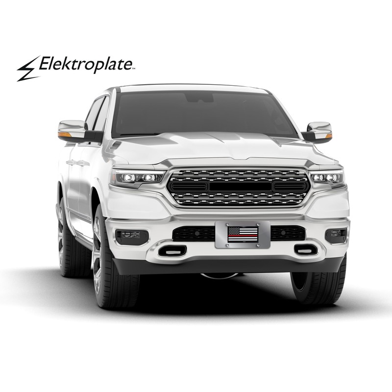 Elektroplate Firefighter Thin Red Line USA Flag All-Metal Stainless Steel