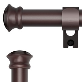Authandis 5/8 Inch Diameter Curtain Rods With Brackets,Bronze Splicing Stainless Steel Heavy Duty Drapery Curtain Rod Set 30 to 60" Easy Install