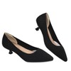 AHZEHRSE Black Closed Toe Heels for Women Knit Comfortable Dressy