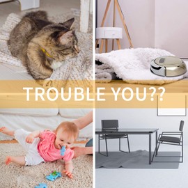 Sahhika Rug Tape, 10 Pcs Double Sided Non Slip Reusable Rug Stopper, Washable Rug Pad Grippers for Hardwood Floors, Tile Floors, Carpets, Floor Mats, Wall (Black)