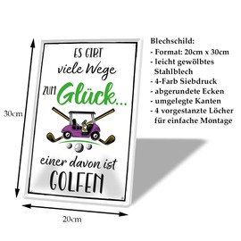 Golf Metal Sign - Tin Sign with Funny Saying for Golfers - Retro Decorative Sign - Gift for Golf Players Golf Teachers Golf Enthusiasts - Decoration Golf Sports Clubhouse - 20 x 30 cm