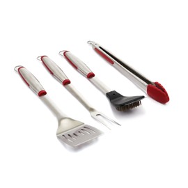 GrillPro 40070 4-Piece Stainless Steel Tool Set with Grips