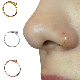 20g 7mm - 9mm 14k Gold Filled Adjustable Hoop Nose Ring - 20 Gauge 7-9MM (20g 7mm - 9mm, 14k Gold Filled)