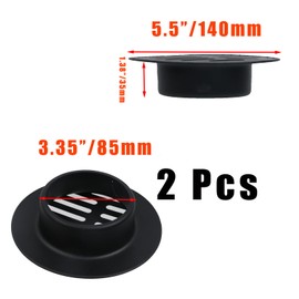 Pastlla 2 Pcs Floor Drain Cover, Stainless Steel Round Grate Cover Connects to Drain Pipes, Sewer Drain Cover for Outdoor Yard Pipe Roof Balcony, Balcony Anti-Blocking Round Sink (3.35", Black)