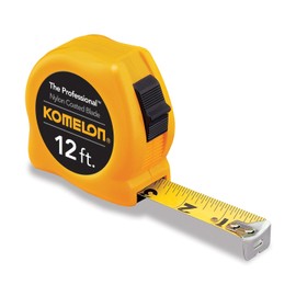 Komelon 4912 The Professional Nylon Coated Steel Blade Tape Measure 12-Feet by 5/8-Inch, Yellow Case
