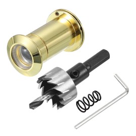 PATIKIL 15/16" Door Viewer Peephole, Zinc Alloy Privacy Door Viewer with Privacy Cover, 180-Degree Fits 1-3/4" to 2-15/16" Door with 24mm/0.94" Drill Bit for Security, Gold