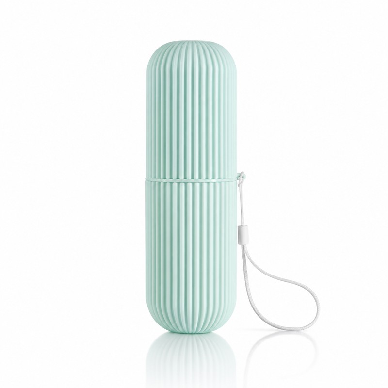 Portable Travel Toothbrush Holder with Cup - Compact Toothpaste Storage