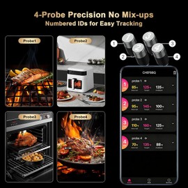 Bluetooth Wireless Meat Thermometer Digital for BBQ Grill Smoker | Instant Read Food Cooking Thermometer with Standalone Base, NIST Certified Accuracy for