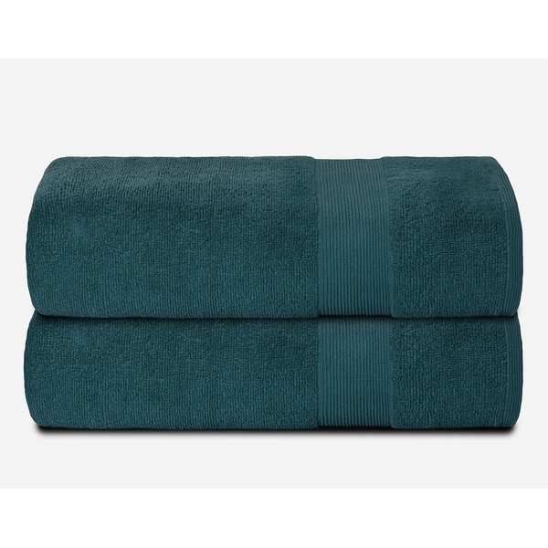 Elvana Home Premium Cotton Oversized 2 Pack Bath Sheet 35x70-100% Pure Cotton - Ideal for Everyday use - Ultra Soft & Highly Absorbent - Machine Washable - Teal