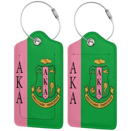 2 Pcs Luggage Tags Pu Leather Baggage Tag Privacy Cover Id Label with Stainless Steel Loop Suitcase Travel Bag Labels Sorority Gifts for Women Sister Black