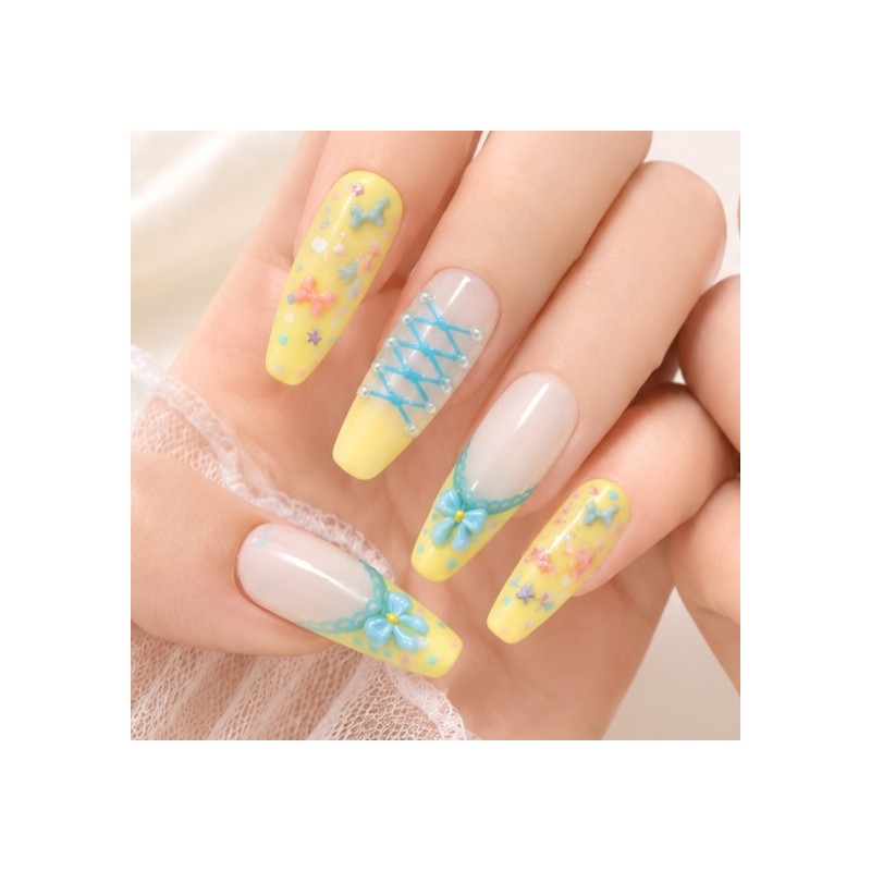 Butter Ribbon Handmade Nail Tips - Paddy A / 버터