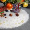 120 cm Christmas Tree Skirt, Christmas Tree Blanket White Gold