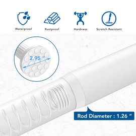 Umimile Tension Curtain Rod, 51-126 inches Adjustable Spring Shower Tension Curtain Rod, Stainless Steel Closet Rod for Windows or Shower, No Drilling, No Rust, Easy to Install, White