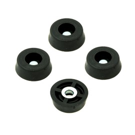 50 Small Round Rubber Feet W/Screws - .250 H X .671 D - Made in USA
