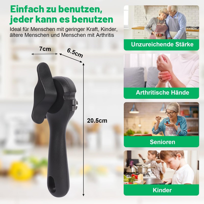 Figarge Manual Can Opener, Can Opener with Lifting Pliers, Multifunctional