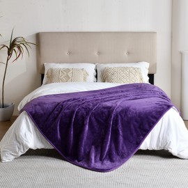 Yaning Yaning Waterproof Blanket for Bed Couch Sofa, Soft Liquid Pee Proof Pet Blanket for Dog Puppy Cat, Reversible Sherpa Fleece Furniture Protector (Dark Purple, 50x60 inches)