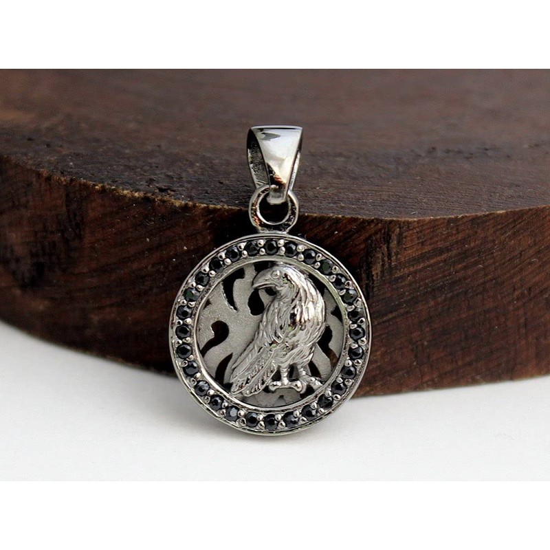 goodvibrations Good Vibration Yatao Crow Crow Silver Pendant, Silver