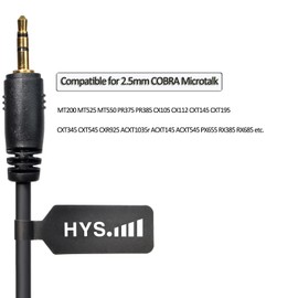HYS G Shape Earpiece for Cobra 2.5mm Radio, Professional/Business Walkie Talkies Headset with Mic for Cobra Microtalk Cxt195 PX655 Cx112 PX650 ACXT1035r ACXT145 ACXT545 RX385 RX685 Handheld Radio