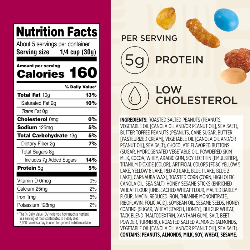 Snak Club Sweet and Salty Trail Mix with Peanuts, Butter