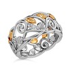 TJC Leaf Band Ring for Women in Yellow Gold and