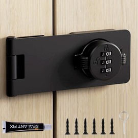 3 Digit Closet Door Lock with Code - Keyless Cabinet Door Locks with Combination for Swinging Sliding Bifold Double Door Cabinet Lock - Cupboard Locks for Pantry Barn Gate,Drawers 1 Pack Black