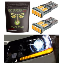 Fyre Flys LED Headlight DRL Strip Bulbs for 2013-2015 Honda Accord Super Bright Canbus Error Free 3014 Series (Yellow/Amber), X7-3014-18-CN-HA