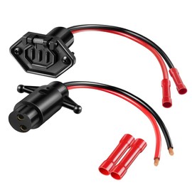 TopHomer Trolling Motor Connector, 10AWG 12V Trolling Motor Plug and Receptacle IP67 Waterproof Male Female Connector 2-Wires 1FT for Marine Boat and Kayaks