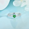 Veshon 925 Sterling Silver Heart Emerald Ring, Cubic Zirconia Stackable