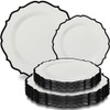 Contemporary Collection Combo White Plates with Black Rim - 7.5"