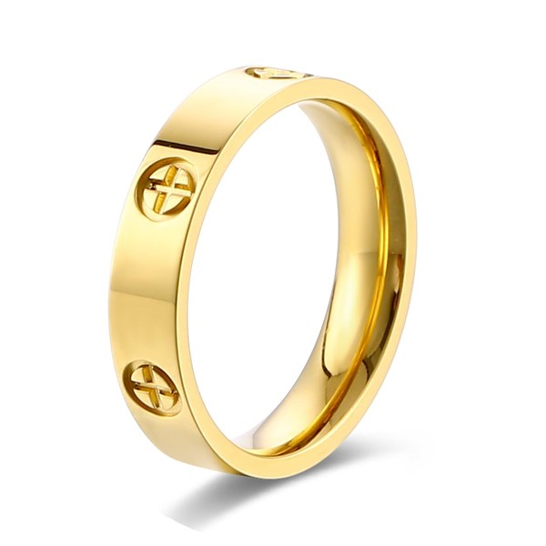 YUWENHE Women Love Friendship Ring 18K Gold Silver Plated Cubic