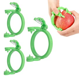 Handheld Apple Peeler, 3pcs Green Manual Fruit Peeler Set with Adjustable Holder, Rotation Kitchen Peeling Tool for Apples and Pears, 31.3x21.9x2.5cm, 124g, Home and Kitchen Gadgets.
