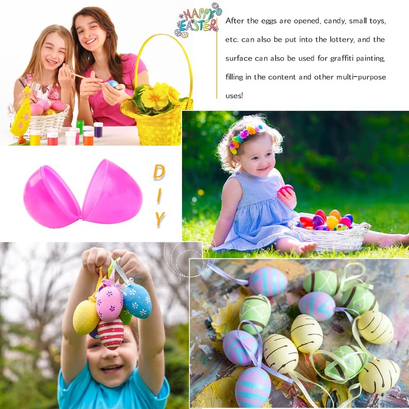 XiXiRan Easter Eggs Plastic Colourful, Easter Eggs Plastic Decoration, Easter