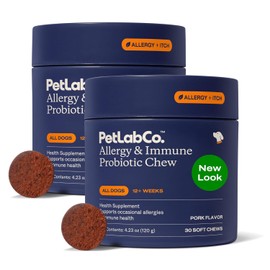 PetLab Co. Allergy & Immune Probiotics for Dogs, Support Seasonal Allergies, Gut & Digestive Health - Pork Flavor - 30 Soft Chews - Pack of 2 - Packaging May Vary