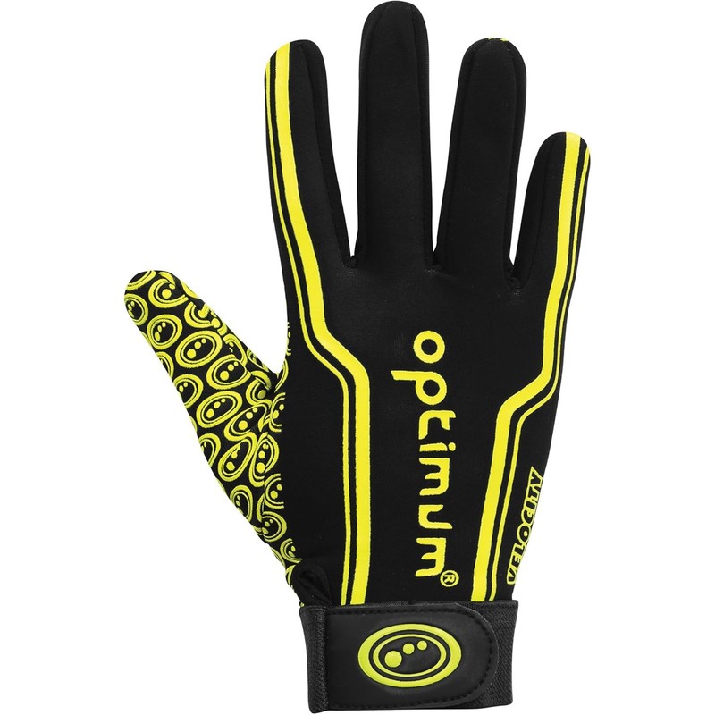 Optimum Junior Velocity Rugby Gloves, Black/Yellow, 3X-Small (Mini)