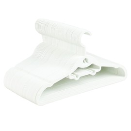 Vcansay 50 Packs Plastic Clothes Hangers with Hooks, White Clothes Hangers for Coats, Suits, Dress, Shirts