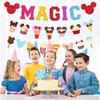 WooEver 22 Pcs Mouse Head Theme Banner Magic Mouse Birthday