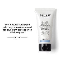 Brillare Multi-Protect Sunscreen SPF 40, PA+++, 100% Natural Sunscreen With Soy, Shea & Rapeseed, (50 GM)