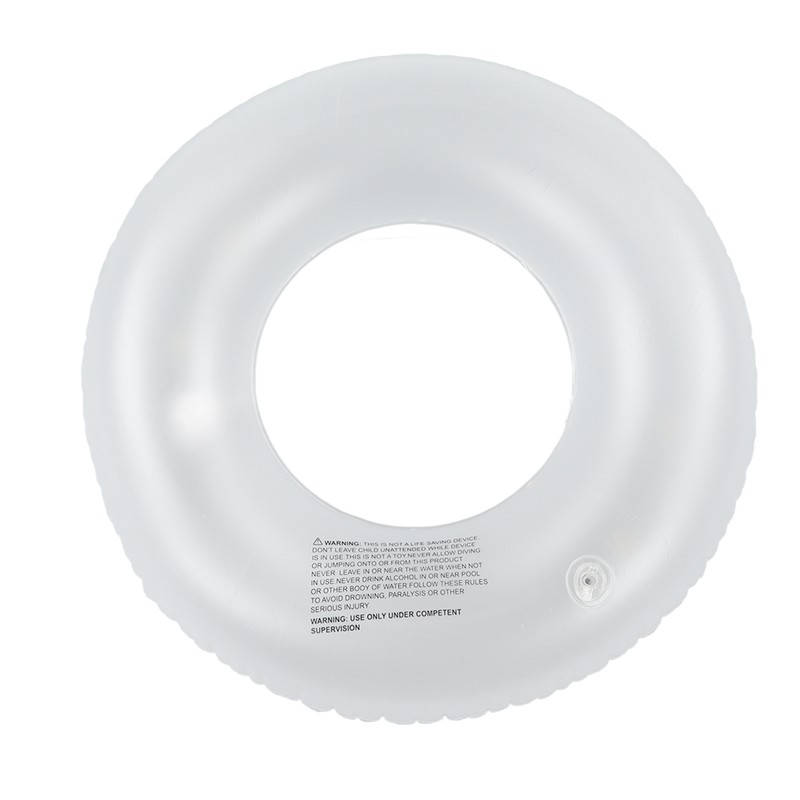 LED Inflatable Swim Ring with 2 Handles Transparent Swimming Floating