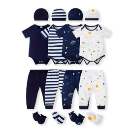 NZRVAWS Preemie Newborn Baby Boy Clothes Infant Clothing Romper Pants Hat 4-Pack Outfits Hat Layette Essentials Mittens 20 Pieces Summer