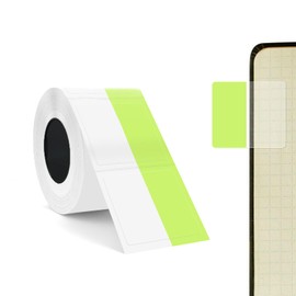 SUPVAN KATASYMBOL T50M Pro/Plus Label Tape Paper, Waterproof Labels for Home, School, Office, 25 mm x 13 mm + 15 mm, 100 Labels/Roll, Black on Green