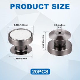 20pcs Magnetic Pin Backs for Enamel Pin, 10mm Pin Back Magnets Metal Brooch Converter Locking Pin Keepers Clasp Pin Collectors Gifts (Dark Gray)