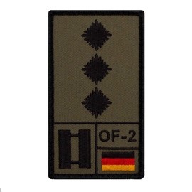 Café Viereck ® Hauptmann German Army Rank Patch with Rank - Embroidered with Velcro - 9.8 cm x 5.6 cm