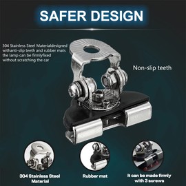 Led Light Bar Mounting Brackets 2Pcs Universal Adjustable Piller Hood Led Work Light Mount Bracket Clamp Holder Bar Pods 304 Stainless Steel for J-eep Truck SUV Off Road Installing Without Drilling