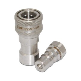 1/4" NPT ISO 7241-B Stainless Steel Quick Disconnect Hydraulic Coupling/Coupler Set