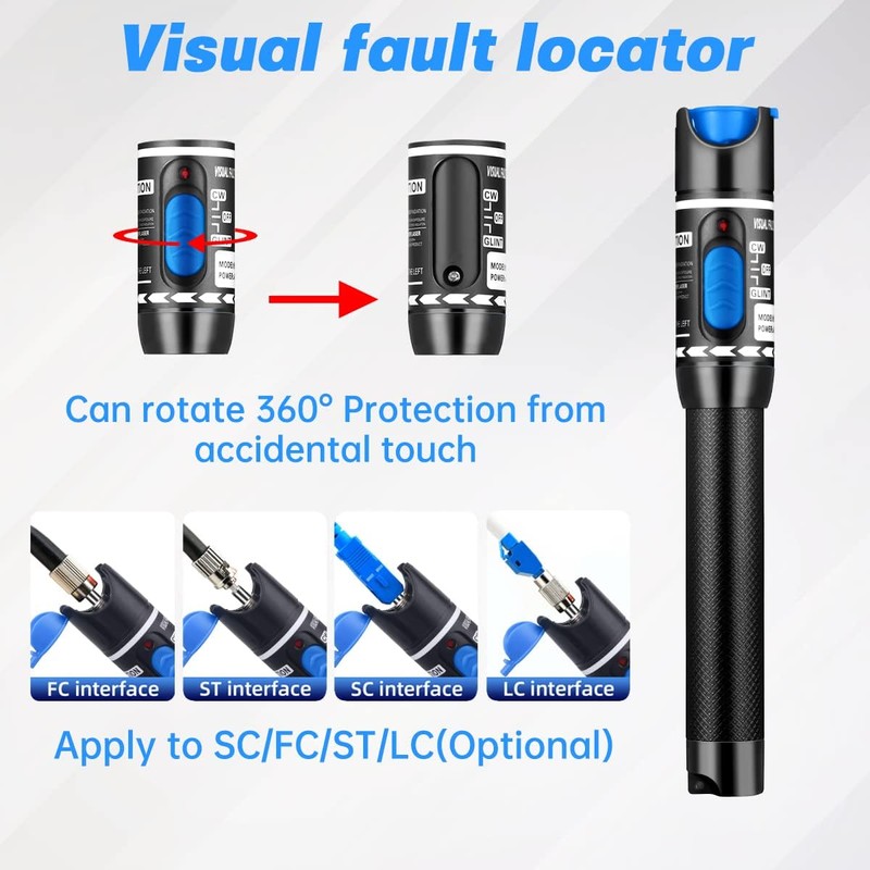 Moocci 3 Pcs Visual Fault Locator Fiber Optic Tester -