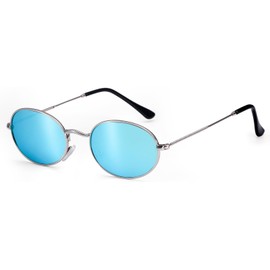 Dollger Oval Retro Sunglasses for Womens Mens Ladies Designer Sunglasses with UV Protection Blue
