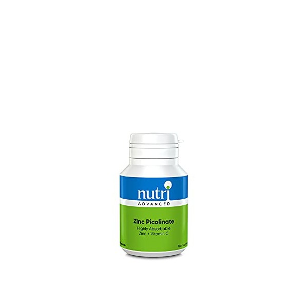 Nutri Advanced - Zinc Picolinate 15mg Vitamin C 60mg - Immune Support Supplement - Skin Hair Nail Vitamin Support - 90 Capsules